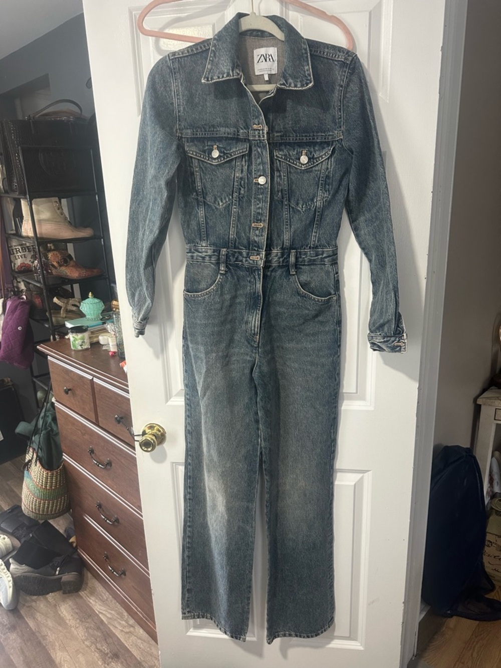 ZARA Blue Denim Jumpsuit